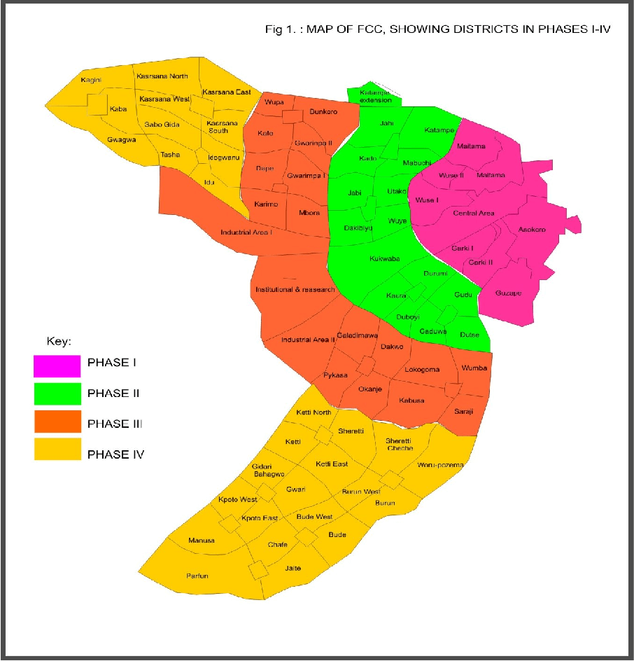 map of fcc abuja phase i to phase iv