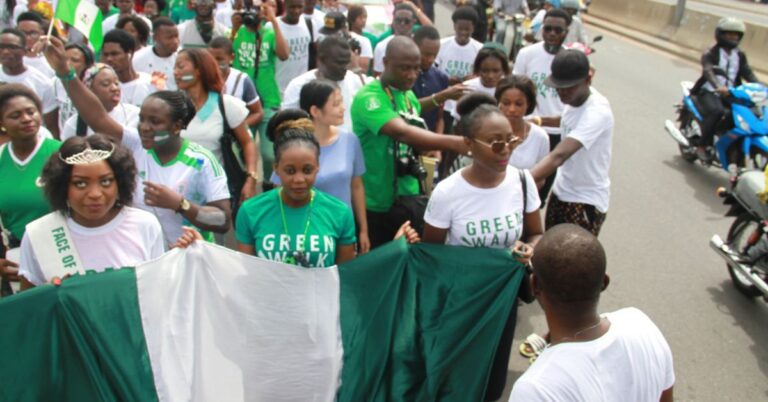 nigeria flag protest
